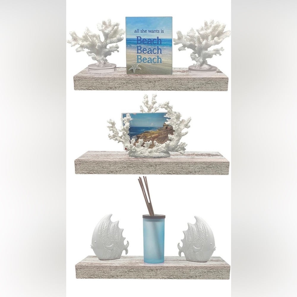 Sorbus, Vintage White Floating Shelf- Set f 3 - Brand new - Picture 2 of 6